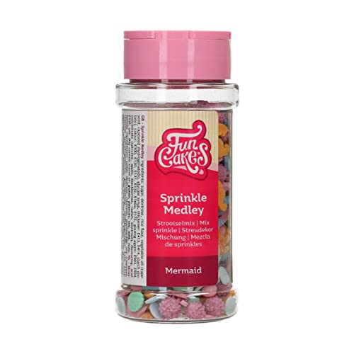 FunCakes Sprinkle Medley Meerjungfrau: Zuckerstreusel, großartiger Geschmack, perfekt zum Dekorieren von Kuchen, Sprinkle Mix. 180 g. von FunCakes