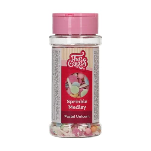 FunCakes Sprinkle Medley Pastel Unicorn: Zuckerstreusel, Großartiger Geschmack, gut zum Dekorieren von Kuchen, Torten und Cakes, Sprinkle Mix. 50 g. von FunCakes