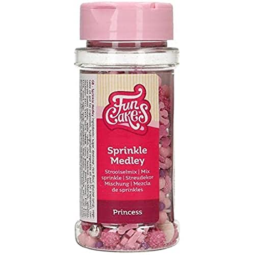 FunCakes Sprinkle Medley Prinzessin: Zuckerstreusel, großartiger Geschmack, perfekt zum Dekorieren von Kuchen, Sprinkle Mix. 50 g. von FunCakes