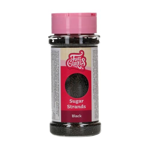 FunCakes Sugar Strands Black: Kuchenstreusel, Großartiger Geschmack, gut zum Dekorieren von Kuchen, Torten und Cakes, Cake-Streusel. 80 g. von FunCakes