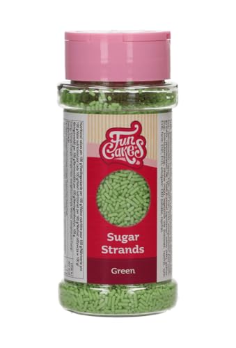 FunCakes Sugar Strands Green: Kuchenstreusel, Großartiger Geschmack, gut zum Dekorieren von Kuchen, Torten und Cakes, Cake-Streusel. 80 g. von FunCakes