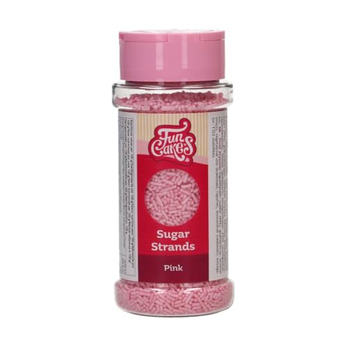 FunCakes Sugar Strands Pink: Kuchenstreusel, Großartiger Geschmack, gut zum Dekorieren von Kuchen, Torten und Cakes, Cake-Streusel. 80 g. von FunCakes