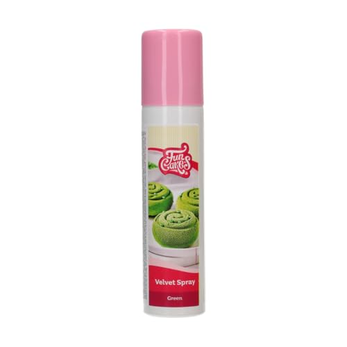 FunCakes Velvet Spray Grün: Lebensmittelfarbe Spray, zum einfachen Aufsprühen einer Samtschicht auf Torten, perfekt für die Tortendekoration 100 ml von FunCakes