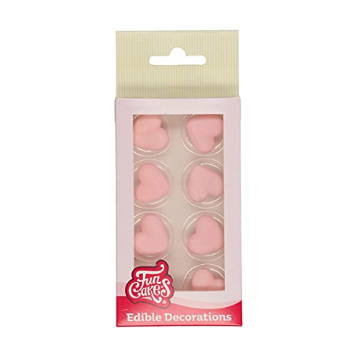 FunCakes Zucker Dekorationen Herzen Rosa Set/8 von FunCakes