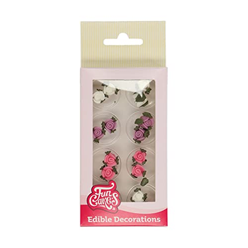 FunCakes Zucker Dekorationen Rosen mit Blättern Set/16 von FunCakes