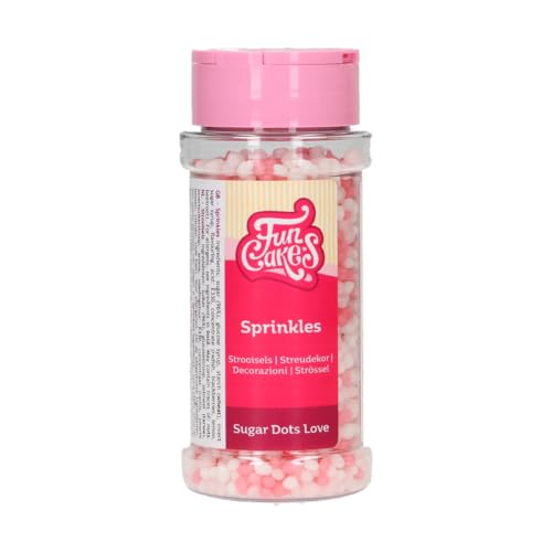 FunCakes Zucker Dots Love: Kuchenstreusel, köstlicher Geschmack, perfekt zum Dekorieren von Kuchen und Cupcakes, Zucker Dots. 80 g von FunCakes