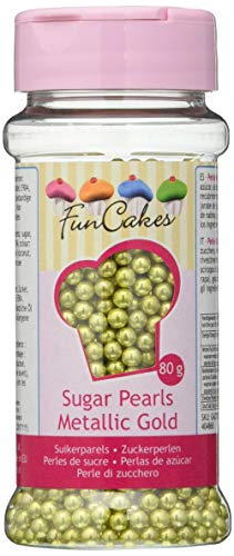 Funcakes Zuckerperlen Metallic Gold , 80 G (1Er Pack) von FunCakes