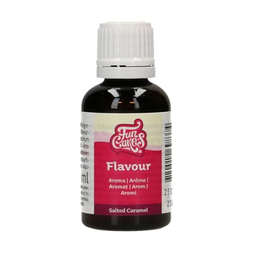 Funcakes Flavours Gesalzenes Karamell Lebensmittel Aroma Flüssig - 30 ml - Intensives Aroma - Alkoholfrei und Halal - Lebensmittelaroma Geschmack für Backen, Glasuren, Teigen, Eiscreme und Soßen von FunCakes