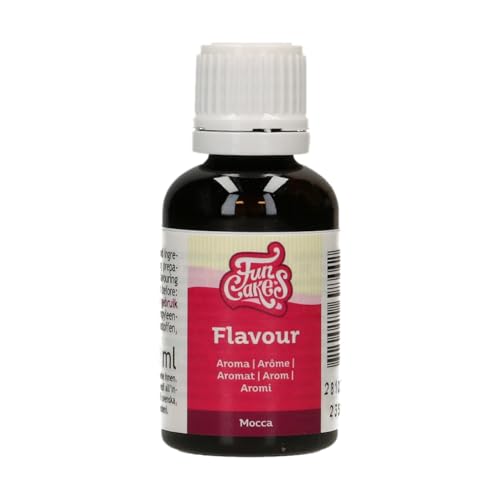 Funcakes Flavours Mocca Lebensmittel Aroma Flüssig - 30 ml - Intensives Aroma - Alkoholfrei und Halal - Lebensmittelaroma Geschmack für Backen, Glasuren, Teigen, Eiscreme und Soßen von FunCakes