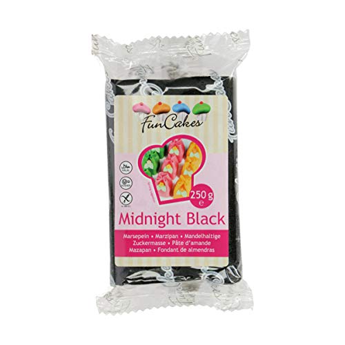 FunCakes mandelhaltige Zuckermasse Midnight Black, 1er pack (1 x 250g) von FunCakes