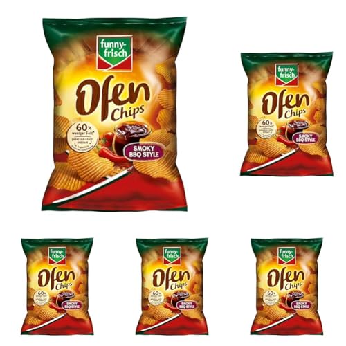 ff Ofen Chips Smoky BBQ Style, 125g (Packung mit 5) von Funny-Frisch