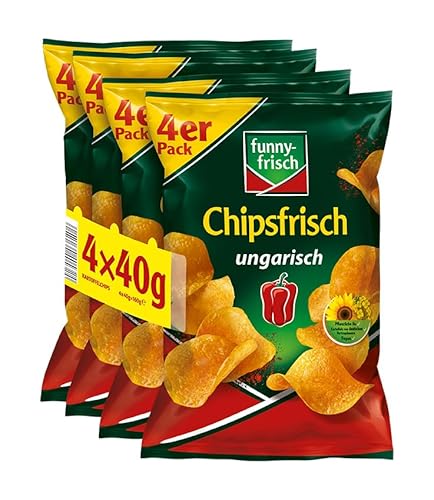 funny-frisch Chipsfrisch ungarisch Multipack, 4 x 40 g von Funny-Frisch