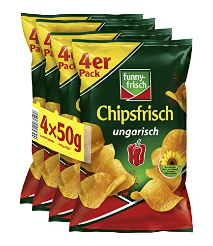 funny-frisch Chipsfrisch ungarisch Multipack, 4 x 50g von Funny-Frisch