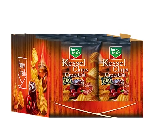 funny-frisch Kessel Chips Cross Cut Spicy BBQ Sauce 120g, 10er Pack (10 x 120g) von Funny-Frisch