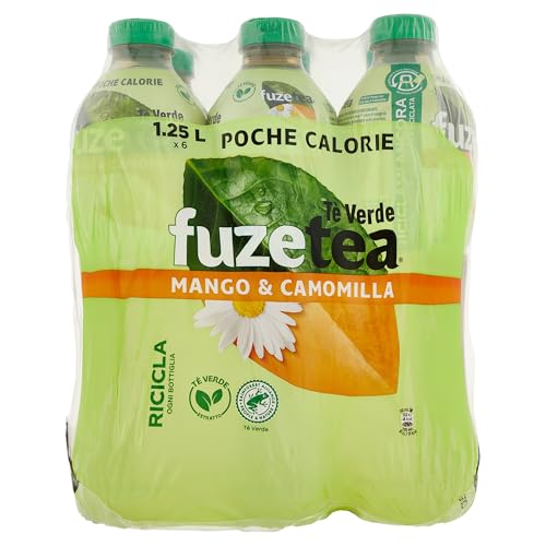 Fuze Tea Mango-Kamille aus grünem Tee 1,25 l pro PET-Flasche, 6 Flaschen von Fuze