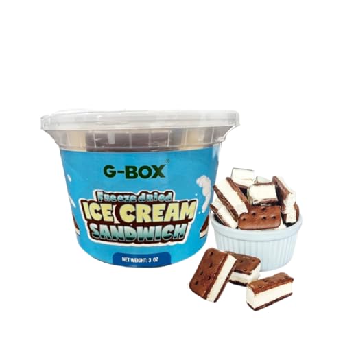 G-BOX Gefriergetrocknete Eiscreme-Sandwiches (Vanille, 85 ml) | gefriergetrocknetes Rucksackreisen & Camping-Essen, NASA-Weltraum-Dessert, perfekt für Camping, Outdoor, Party – luftdicht versiegelt in von G-BOX