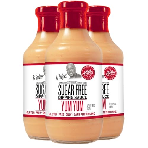 G Hughes Zuckerfreie Yum Yum Sauce – glutenfreie Yum Yum Sauce, Dip-Sauce, zuckerfreie Dip-Soßen, Low Carb Yum Yum Sauce Original, zuckerfreie Dressings und Saucen – 473 ml (3er-Pack) von G Hughes