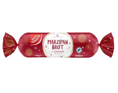 Gut & Günstig Marzipan Brot 175g mit Schokolade & Mandeln | Marzipan Süßigkeiten für Weihnachten Adventszeit von GANIO