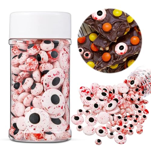 GAROMIA Zucker Augen 85g Halloween Tortendeko Augen Kuchen Cupcake Topper Essbare Zuckeraugen Deko für Cookies Muffins Törtchen Cupcakes Halloween Weihnachten Kinder Geburtstage von GAROMIA