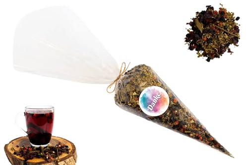 GELVIU Bio Tee Lose - Misteltee - Mistel Tee Geschenk für Mama mit dem Aufdruck Danke - Kräutertee mit Bio-Aronia Handgepflückt und Handverpackt (50g) von GELVIU