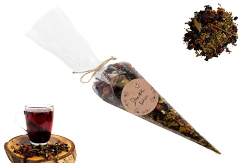 GELVIU Bio Tee Lose - Misteltee - Mistel Tee Geschenk für Mama mit dem Aufdruck Danke Schön - Kräutertee mit Bio-Aronia Handgepflückt und Handverpackt (300g) von GELVIU