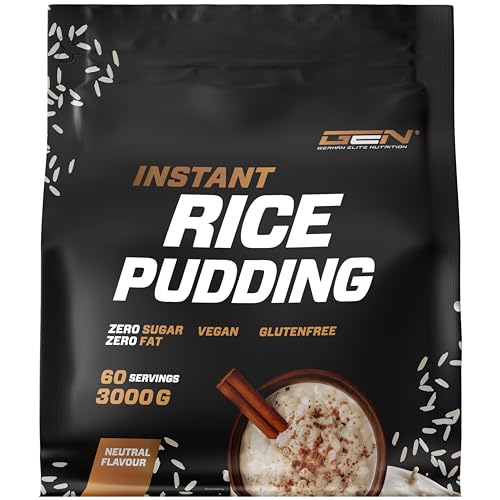 Rice Pudding Neutral 3 kg - Veganer Instant Reispudding für Frühstück & Pre-Workout Snack - Hochwertige Energiequelle 100% Reis - Komplexe Kohlenhydraten - leicht verdaulich von GEN GERMAN ELITE NUTRITION