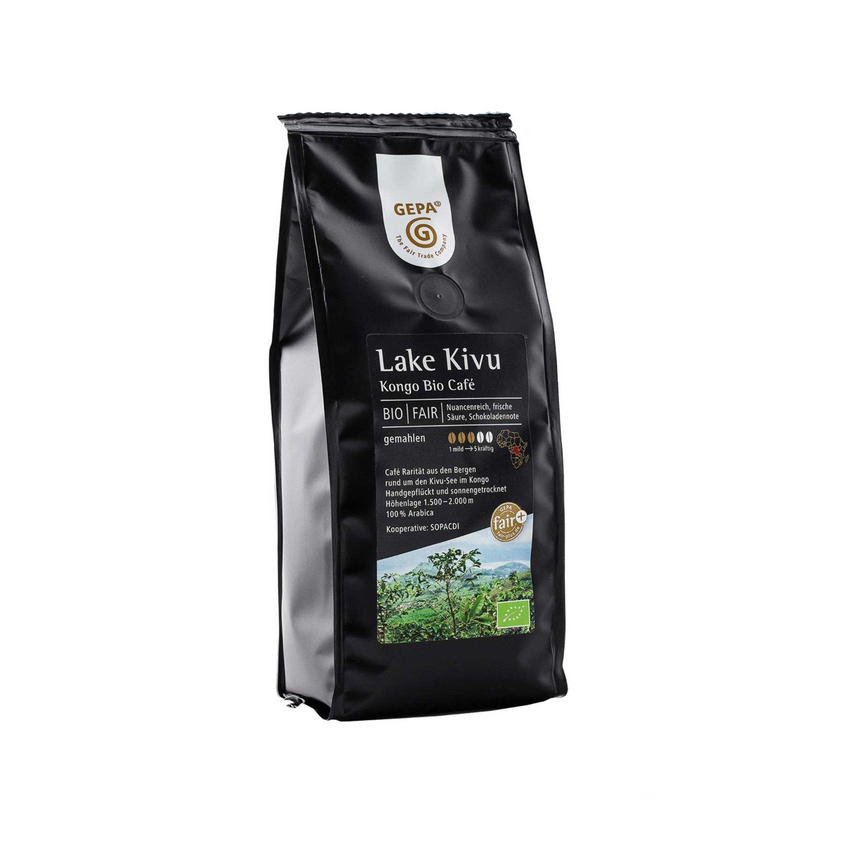 Bio Kaffee 'Café Lake Kivu' 250g, gemahlen von GEPA