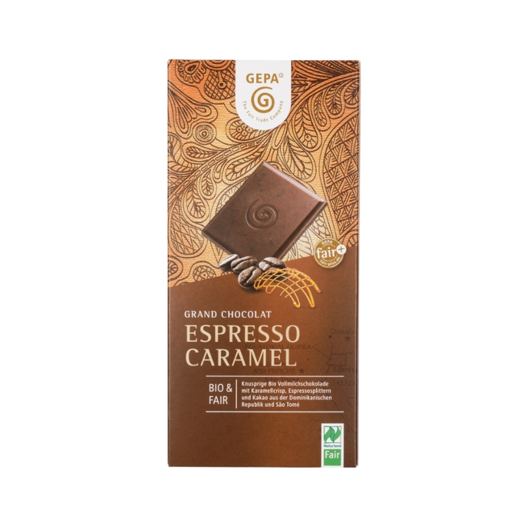 Espresso Caramel Schokolade 38%, 100g von GEPA