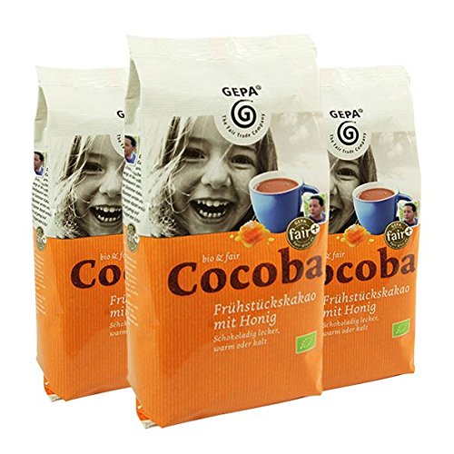 GEPA BIO Cocoba Frühstückskakao mit Honig, 400 g, 3er Pack von GEPA