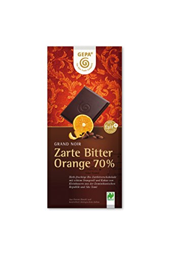 GEPA Bio Grand Noir Orange, 70% Cacao,10er Pack (10x 100 g Packung) von GEPA