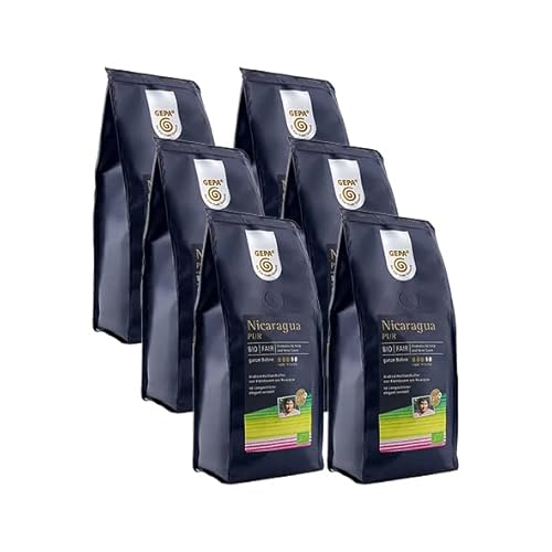 GEPA Bio Kaffee Café Nicaragua PUR 250g, ganze Bohne 6er Pack von GEPA