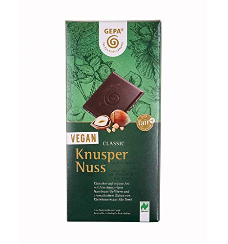 GEPA Bio Vegan Classic Knusper Nuss Schokolade - 1 Karton ( 10 x 100g ) von GEPA