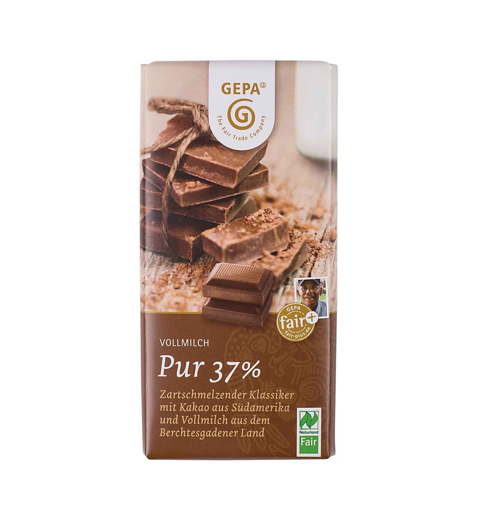 GEPA Bio Vollmilchschokolade Pur 37% von GEPA