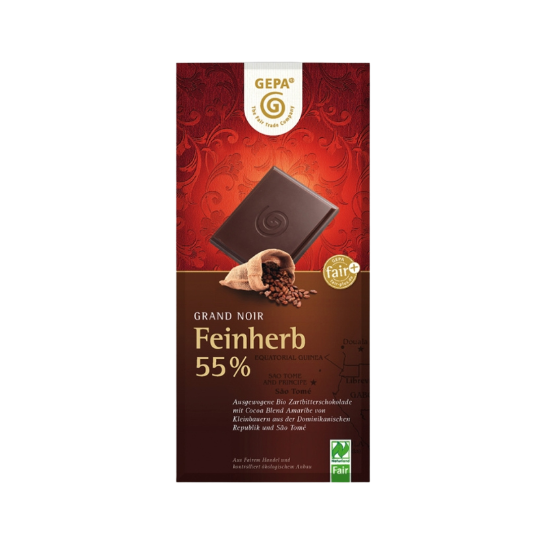 Grand Noir Feinherb 55% Schokolade, 100g von GEPA