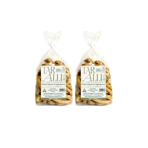 Antica Masseria Gigliobianco - Zwei Pakete Apulische Taralli mit Fenchelsamen - 350g x 2 - Mit Nativem Olivenöl Extra - 100% Handarbeit - Hohe Qualität - Made in Italy von GIGLIO BIANCO ANTICA MASSERIA