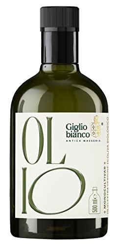 Gigliobianco - Natives Olivenöl Extra - 500ml - 100% Bio - 100% Handarbeit - Monokultivar "Ogliarola" - Hohe Qualität - Made in Italy von GIGLIO BIANCO ANTICA MASSERIA