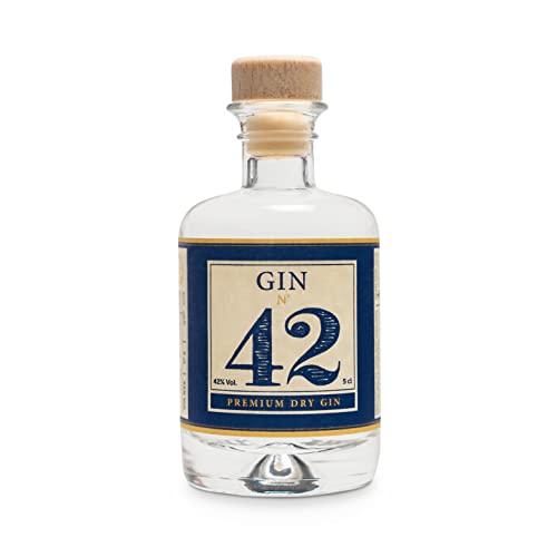 Gin 42 Premium Dry Gin 50 ml 42% Vol. l Gin Miniaturflaschen l Premium Mini Gin in kleinen Flaschen | Vegan | Perfekt als Gin Geschenkset | Mini Gin Flaschen von GIN 42