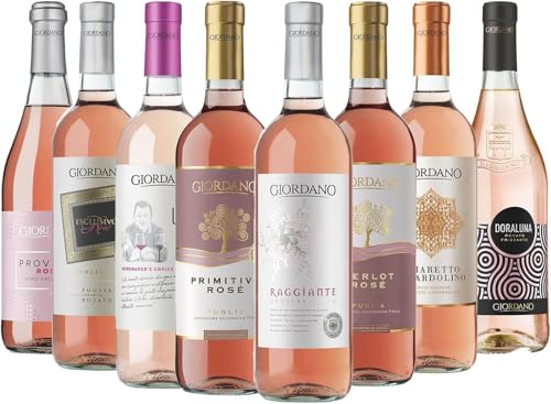 Giordano - ROSE SELECTION - Packung mit 8 Roséweinsorten zwischen Schaumwein und trockenem Wein - 8 Flaschen à 75 cl von GIORDANO