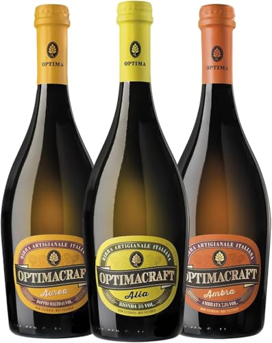 Optimacraft – BIERAUSWAHL – Packung mit 3 Optimacraft-Bieren, 3 Biersorten, darunter Blondes, Belgisches und Amber – 3 Flaschen von Giordano