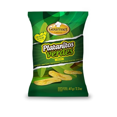 Grüne Pflanzenchips - Einzelpackung 65 g - Salziger Geschmack - Hergestellt aus frischen grünen Pflanzen - 100% Sonnenblumenöl - Ideal als Snack - Gourmet Latino von GL GOURMET LATINO