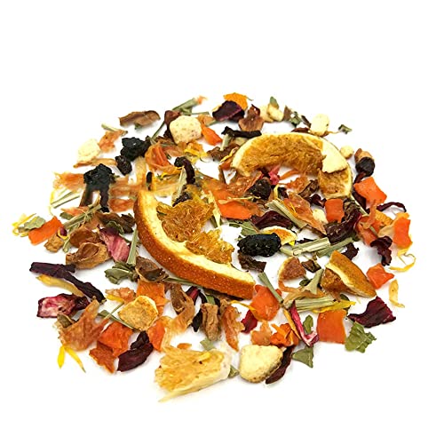 Glorious Inheriting Hibiskus Sabdariffa gemischt mit Citronella, Heidelbeere, Apfel, Grapefruit, Orangenschale, Karotten, Minzblätter und Chrysantheme mit Netzbeutel von 1,000 gramm von GLORIOUS INHERITING