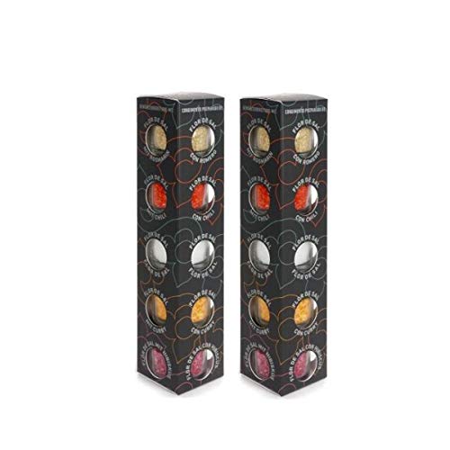 GLOSA MARINA - 2 x Flor de Sal Gourmet Salze 5er Set, Meersalz aus Mallorca als ideales Gewürze Geschenkset Salzset (2x100g) von GLOSA MARINA