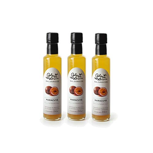 GLOSA MARINA 3er Paket *MARACUYÁ* Crema Balsámica de Maracuyá - Balsamico Gourmet Essig Creme Maracuja (3 x 250ml) von GLOSA MARINA