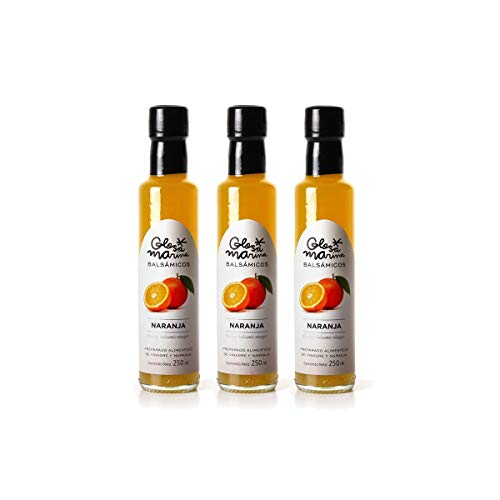 GLOSA MARINA 3er Paket *NARANJA* Crema Balsámica de Naranja - Balsamico Gourmet Essig Creme Orange (3 x 250ml) von GLOSA MARINA