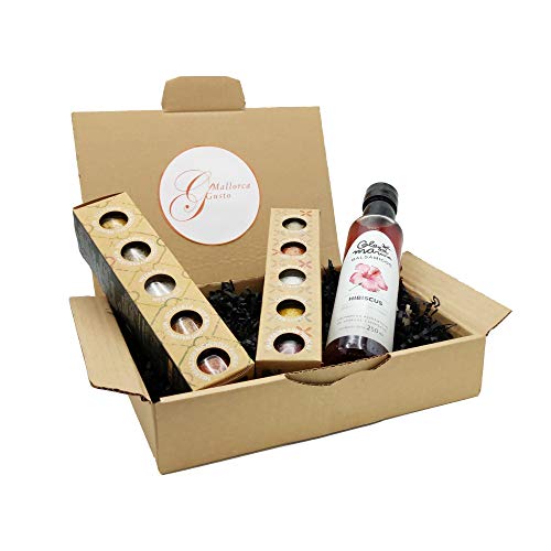 Mallorca Gourmet Geschenkpaket *SANTA MARIA* - GLOSA MARINA Balsamico Essig Hibiskus + Gourmet Meersalz 5er Sets No.1 und No.3 von GLOSA MARINA