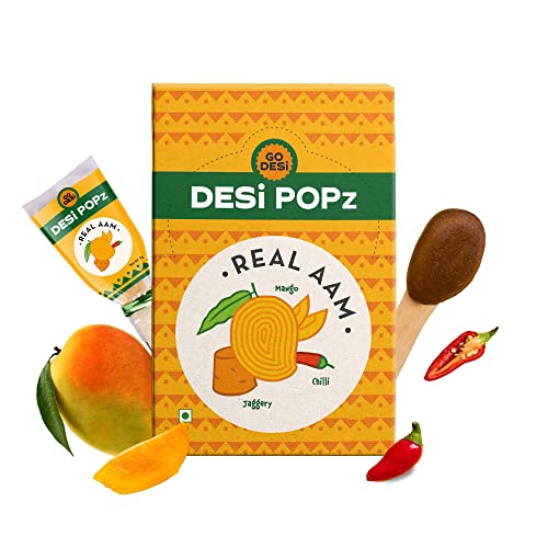 GO DESi - DESi Popz Echt Aam | Reife Mango Lutscher | Ganz natürlich | Fruchtbonbons | Fruchtsnacks|- 40 Stück, 360 gm von GO DESi