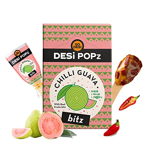 GO DESi POPz mit Bits - Chili Guave (40 Stück) | DESi POPz | Fruchtsnacks | Lutscher für Kinder, 440 g von GO DESi