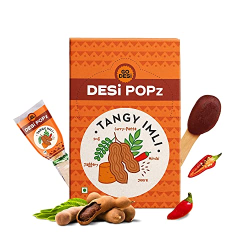 GO DESi Tangy Imli | Tamarinde & Jaggery Bonbons (50 Stück) | Fruchtbonbons | Imli Bonbons | Imli Pop | Lutscher | Verdauungsbonbons, 450 gm von GO DESi