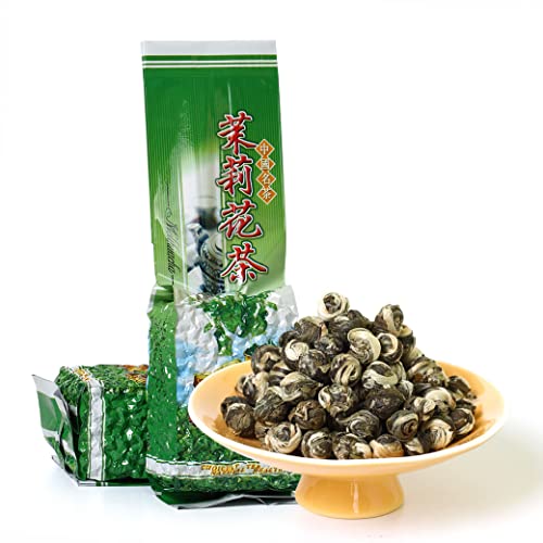 GOARTEA 4Pcs 250g / Total 35.2oz Nonpareil Supreme Jasmine Pearls Tea Jasmine Tea Loose Leaf Jasmine Green Tea Grüner Jasmin Tee Dragon Pearl Tea von GOARTEA