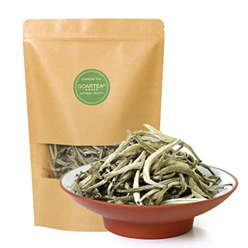 GOARTEA 150g (5.29 Oz) Premium Chinese Bai Hao Yin Zhen BaiHaoYinZhen Silver Needle Weißer Tee White Loose Tea von GOARTEA